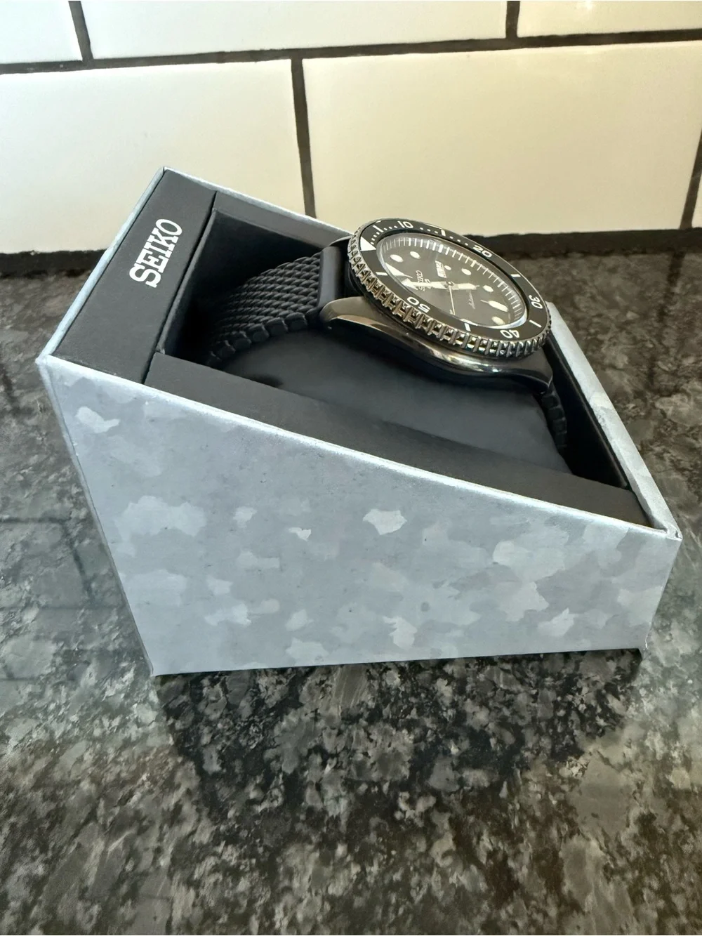 Seiko 5 Sports Automatic SRPE23 Black Dial Black With Papers, Box And Card